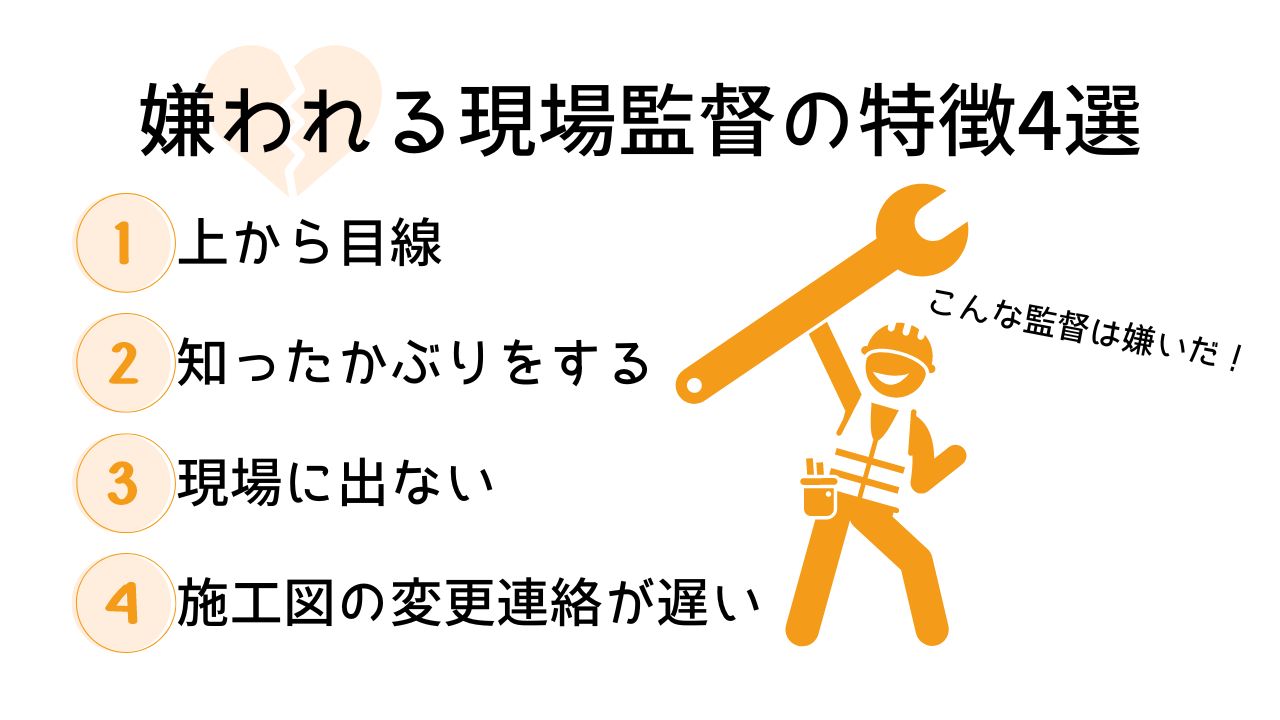 嫌われる現場監督の特徴4選